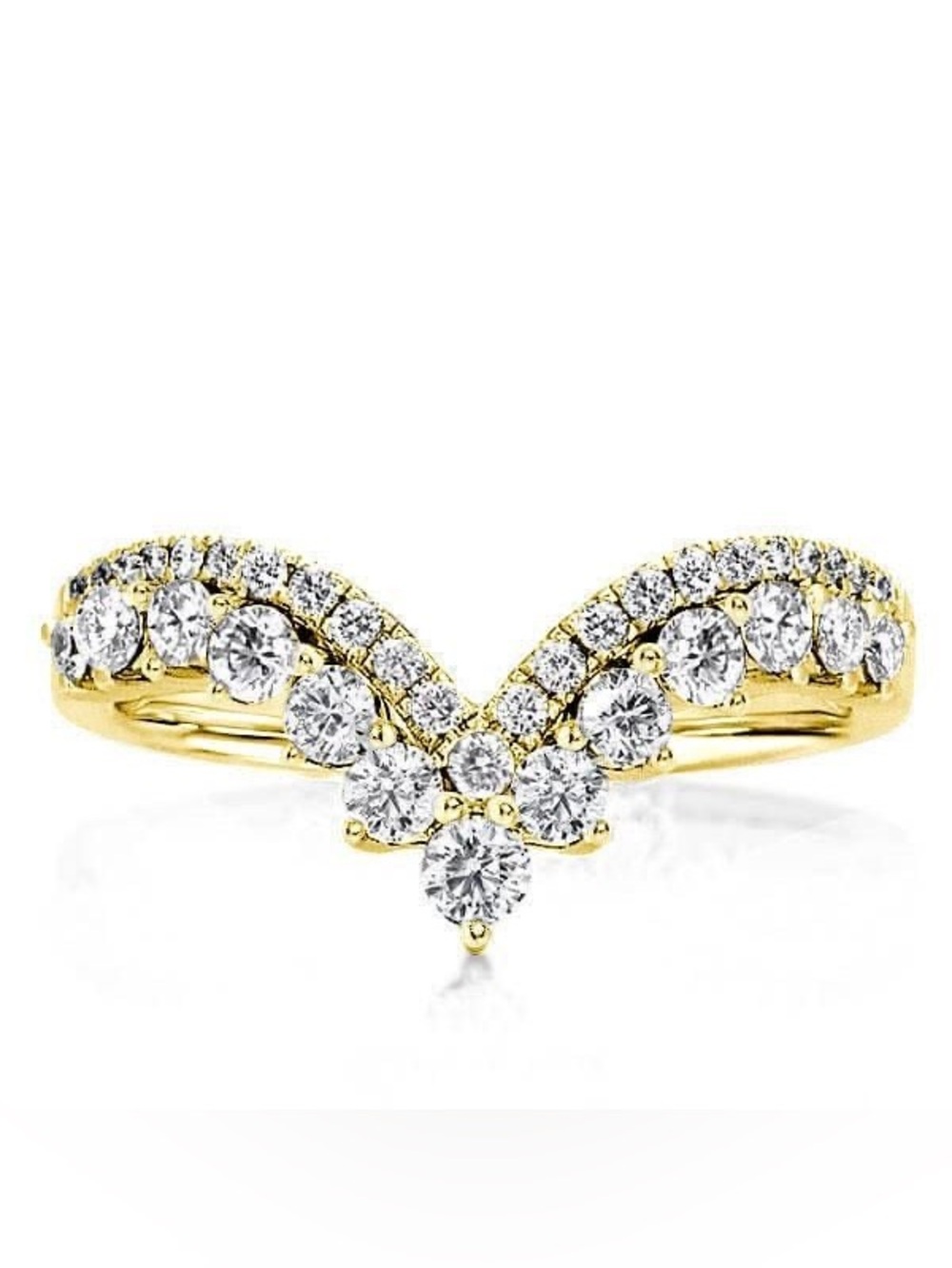 Italo Chevron Wedding Band For Women Gold Plated Wedding Band
